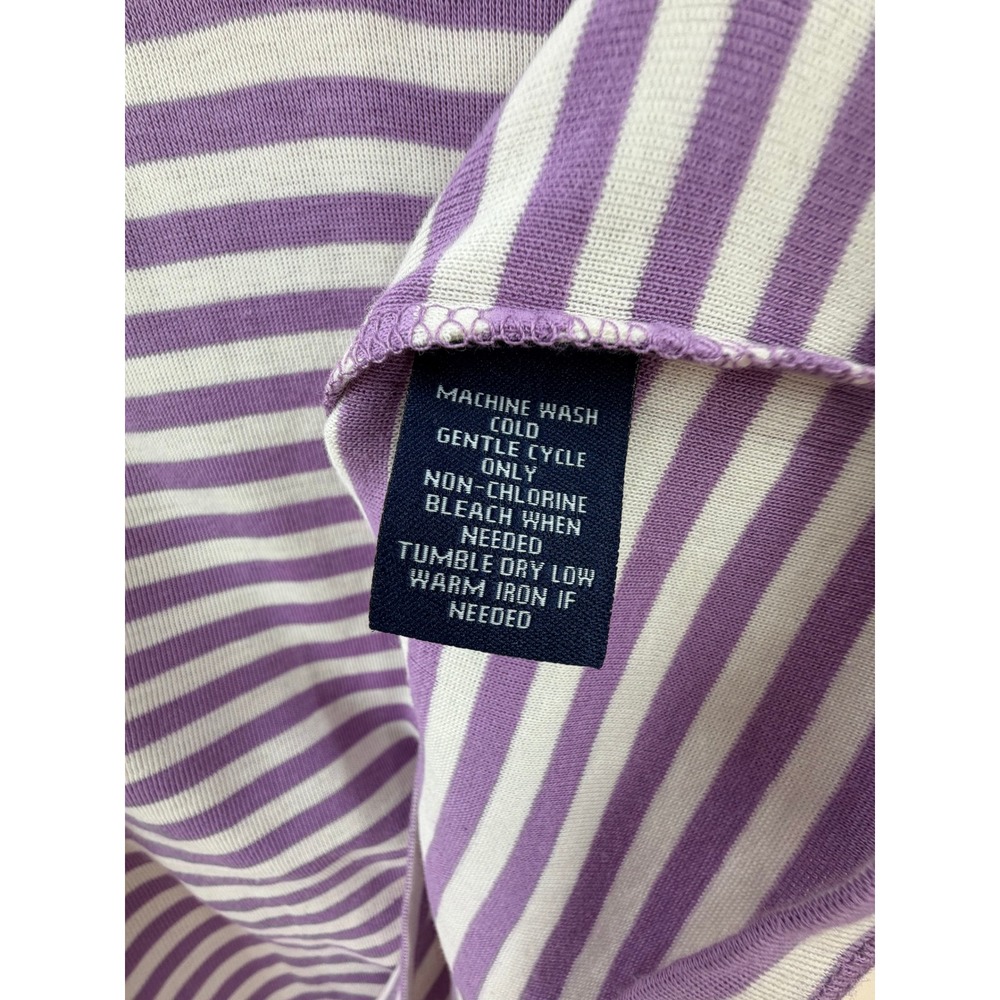 Chaps Boho Tunic Womens 3X Purple White Striped 3/4 Sleeve Y2K Preppy - Picture 9 of 13